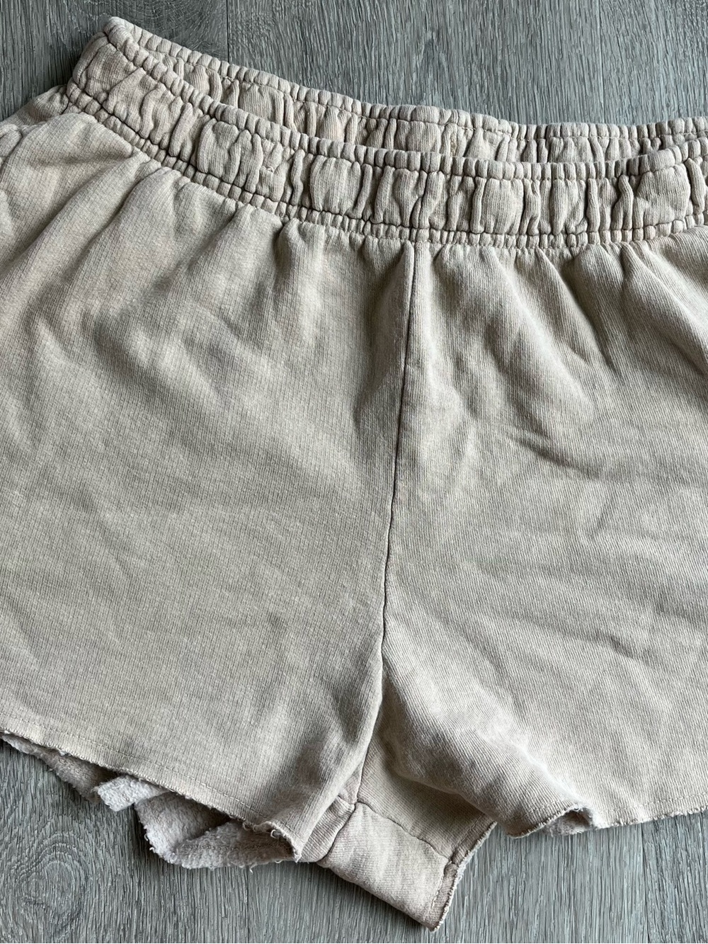 Champion Women's Elastic Waist Casual Shorts in Light Beige